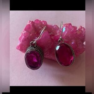 Hot Pink Statement Pierced Earrings #6725